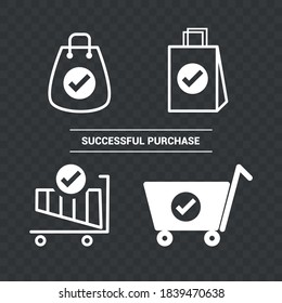 Vector image. Internet shopping icons. Shopping cart and bag icons.