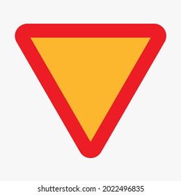 Vector image of intersection traffic sign warning. Color graphics of international road sign in transport. Illustration of yield traffic sign.

