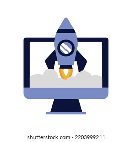 imagen vectorial. investigue los iconos sobre fondo blanco con colores naranja y morado claro.
