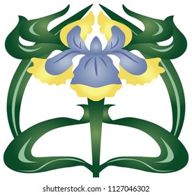 vector image iris flower in modern style