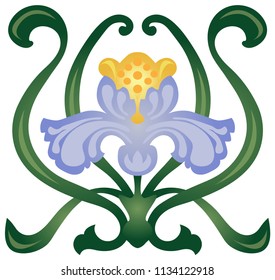 vector image – iris flower in modern style