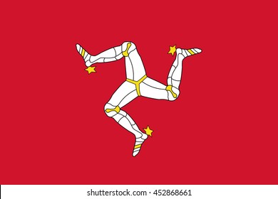Vector image of  Isle of Man flag.  Proportion 2:3. EPS10.