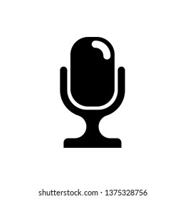 Vector image of an isolated, contour microphone icon. Design a flat microphone icon