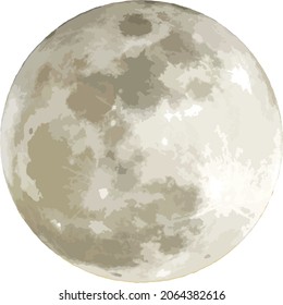 Vector Image of an Isolated Full Moon