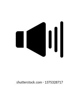 Vector image of an isolated icon of the speaker. Design a flat speaker icon