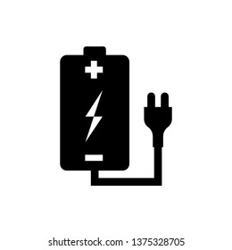 Vector image of isolated  icons of rechargeable batteries. Design a flat battery icon that charges