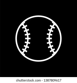 Vector image of an isolated, linear ball baseball icon.  