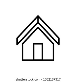 Vector image of isolated, linear home icons. Design a flat home icon that points to the home page