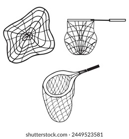vector image of isolated net, vector fishing net, small fishing net