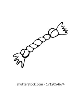 Vector image isolated on a white background. In doodle style. Can represent playfulness, raising puppies, pets, dog breeding and pet stores. For the design of pet stores, websites, coloring book.