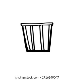 Vector image isolated on a white background. In doodle style. Potted plant for home and garden, space decoration. For coloring books, stickers, flower product design.