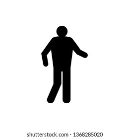 Vector image of an isolated silhouette of the moving person. The design of the flat icon of a person that goes black