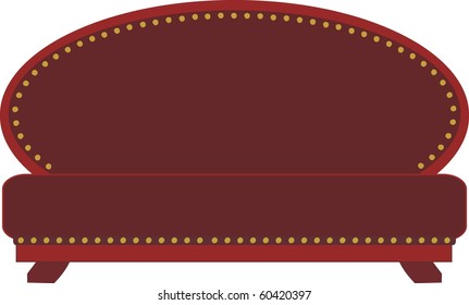 Vector image of an isolated sofa with leather on cartoon style
