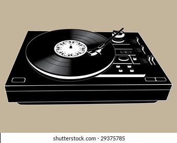 Vector image of a isolated vinyl DJ's deck.