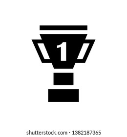 Vector image of isolated winner cup icons. Design a flat black winner's cup icon