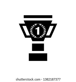 Vector image of isolated winner cup icons. Design a flat black winner's cup icon