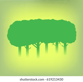 Vector image of an isolated woodland scene