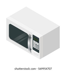 Vector image of the Isometric microwave icon