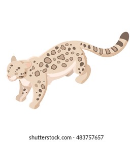 Vector image of the Isometric snow leopard