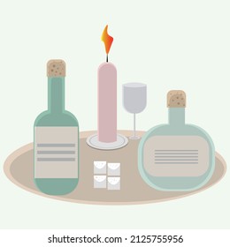 Vector image of items on a tray