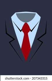 The vector image of a jacket with a tie.