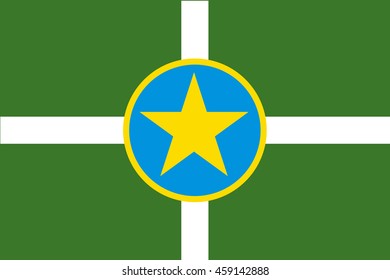 Vector image of  Jackson city flag, Mississippi , U.S.A., Proportion 2:3. EPS10.   