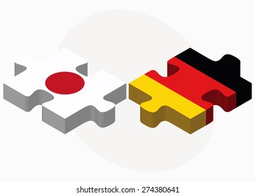 Vector Image - Japan and Germany Flags in puzzle isolated on white background
