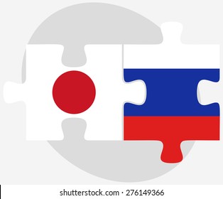 Vector Image - Japan and Russian Federation in puzzle isolated on white background