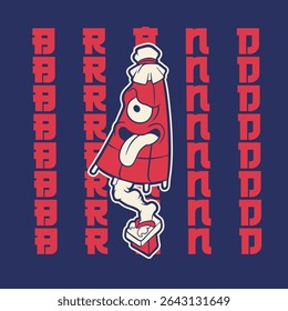Vector image of Japanese demon Kasa-obake.	