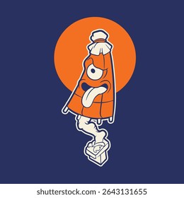 Vector image of Japanese demon Kasa-obake.	