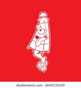 Vector image of Japanese demon Kasa-obake.	