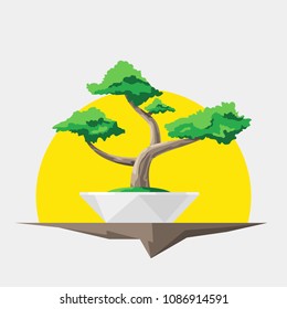 Vector image Japanese tree Bonsai
