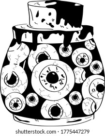 vector image of a jar with its eyes closed with a cork