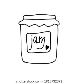vector image of jars with jam on a white background