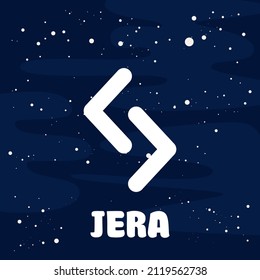 vector image of jera rune on a starry background