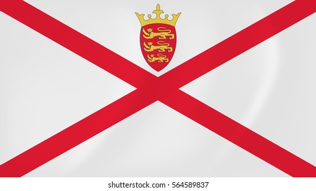 Vector image of the Jersey waving flag