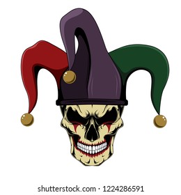 Vector Image Of A Jester Skull.