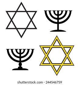 Vector image of a Jewish symbol on white background.