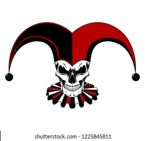 A vector image of a joker skull.