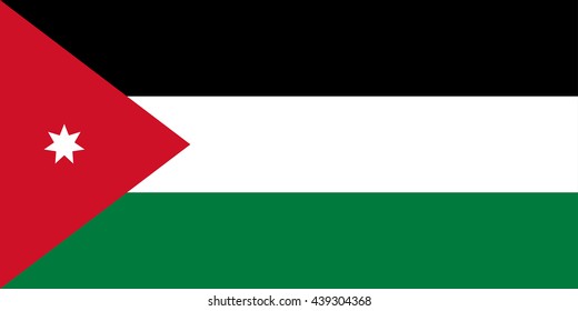 Vector image of jordan flag. EPS10.