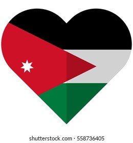 Vector image of the Jordan flat heart flag