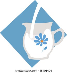 vector image of jug with fresh milk/ may be use like icon