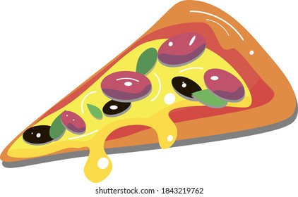 VECTOR IMAGE OF JUICY AND DELICIOUS PIZZA