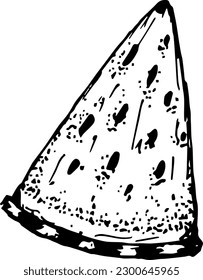 vector image of a juicy watermelon slice