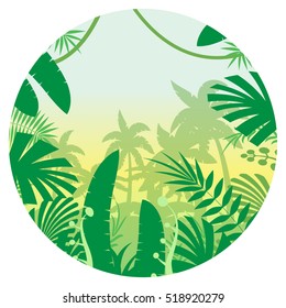 Vector image of the Jungle Flat Background