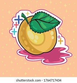 Vector image of kawaii apricots