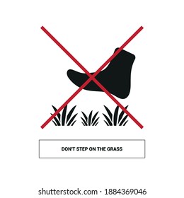Vector image. Keep off the grass icon.