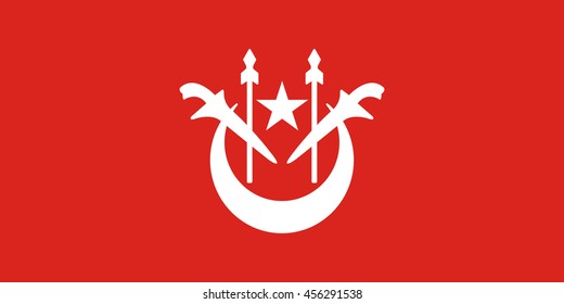 Vector image of Kelantan state flag, Malaysia, Proportion 1:2. EPS10.