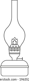 Vector image of a kerosene lamp.Line drawing for your design.