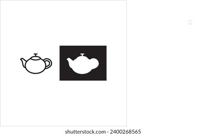 vector image of a kettle, black and white colors, white and black background